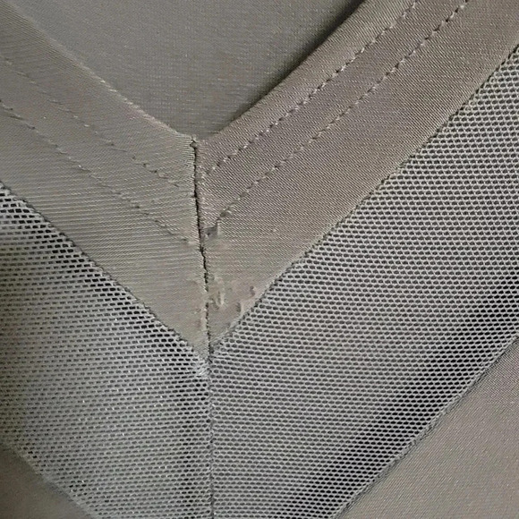 Sympli Olive V-Neck Tunic with Mesh Inserts - Picture 2 of 6